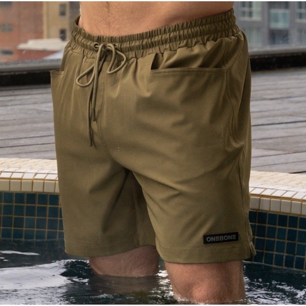 One Bone Hybrid Swim Short 6" Pockets Mens Size F‎ (50"-54") Green Big And Tall